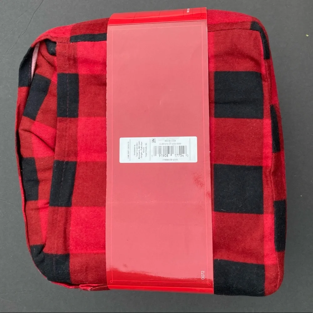 King Flannel Sheet Set Buffalo Check Plaid Red Black Cotton Wondershop New